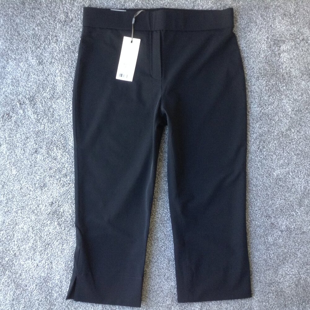 ⭐RAFFAELLO ROSSI “NANDI 5/8” CROPPED PANTS in Black, size 8 - NWT⭐